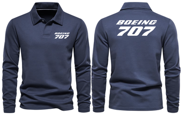 BOEING 707 LOGO LONG SLEEVE POLO